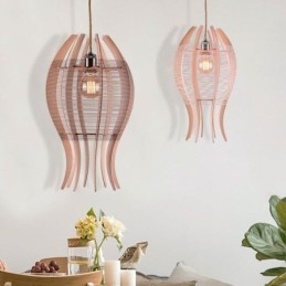 DIY Nordic Wood Wisząca lampa w kształcie ryby