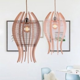 DIY Nordic Wood Wisząca lampa w kształcie ryby