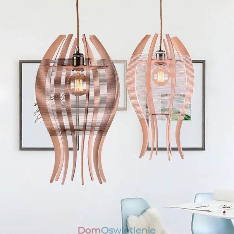 DIY Nordic Wood Wisząca lampa w kształcie ryby