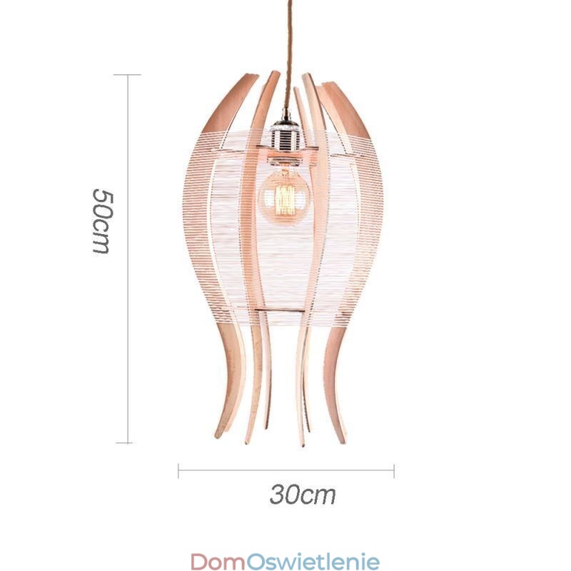 DIY Nordic Wood Wisząca lampa w kształcie ryby