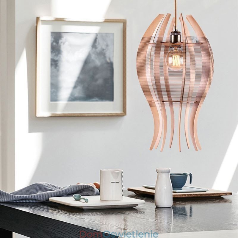 DIY Nordic Wood Wisząca lampa w kształcie ryby
