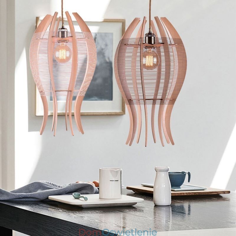 DIY Nordic Wood Wisząca lampa w kształcie ryby