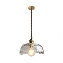 Nieregularna lampa wisząca ze szkła mosiężnego, lampa sufitowa ze szkła młotkowego