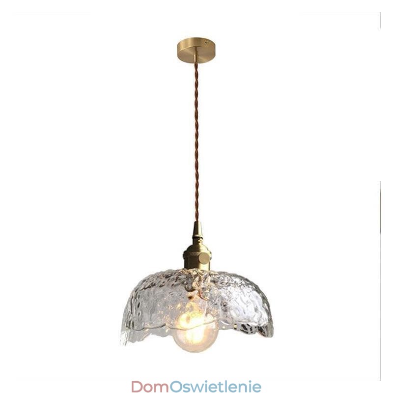 Nieregularna lampa wisząca ze szkła mosiężnego, lampa sufitowa ze szkła młotkowego