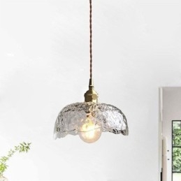 Nieregularna lampa wisząca ze szkła mosiężnego, lampa sufitowa ze szkła młotkowego