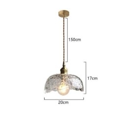 Nieregularna lampa wisząca ze szkła mosiężnego, lampa sufitowa ze szkła młotkowego