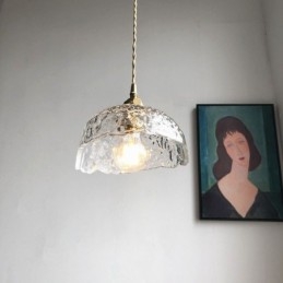 Nieregularna lampa wisząca ze szkła mosiężnego, lampa sufitowa ze szkła młotkowego