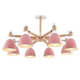 Nordic Macaron Wisząca lampa Kreatywny żyrandol z drewna