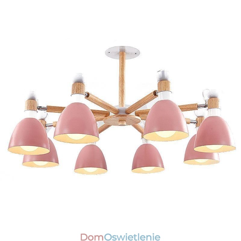 Nordic Macaron Wisząca lampa Kreatywny żyrandol z drewna
