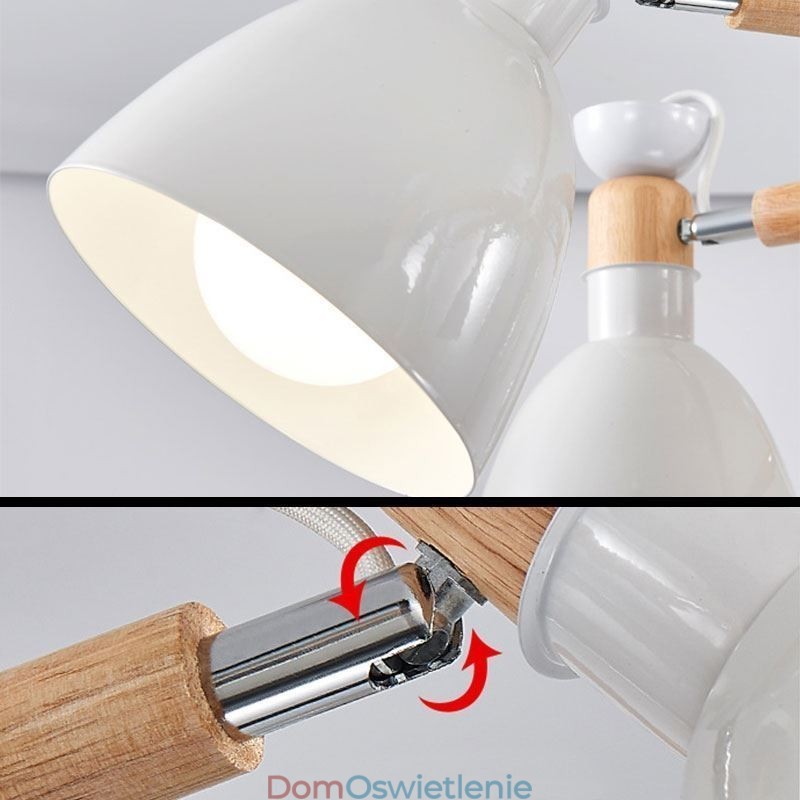 Nordic Macaron Wisząca lampa Kreatywny żyrandol z drewna