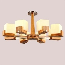 Nordic Wood Wisząca lampa ze szklanym kloszem Żyrandol
