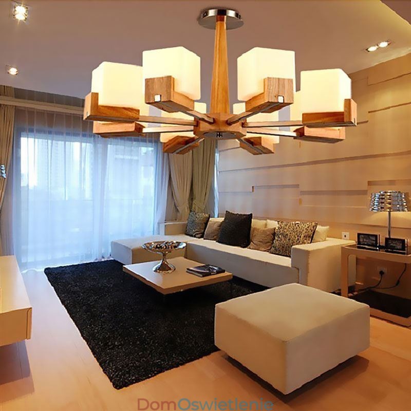 Nordic Wood Wisząca lampa ze szklanym kloszem Żyrandol