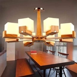 Nordic Wood Wisząca lampa ze szklanym kloszem Żyrandol