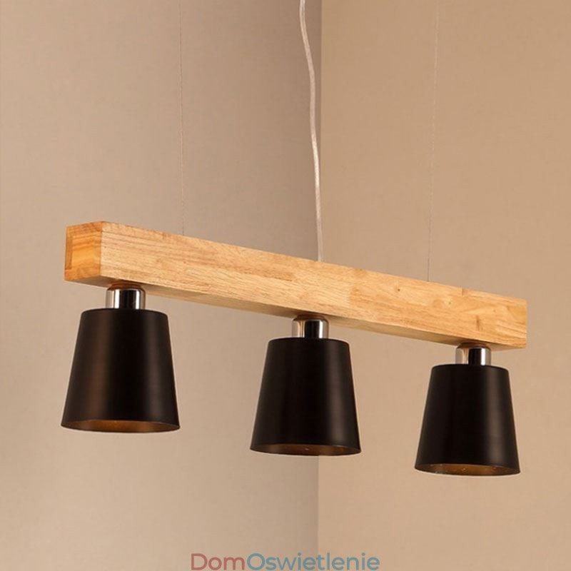 Nordic Drewniany żyrandol Unikalna prosta lampa wisząca Cafe