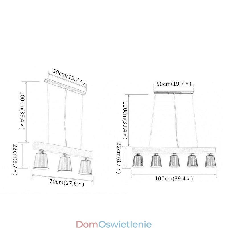 Nordic Drewniany żyrandol Unikalna prosta lampa wisząca Cafe