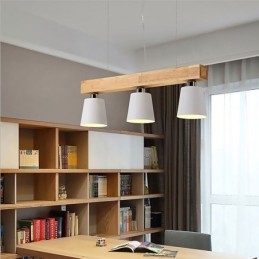 Nordic Drewniany żyrandol Unikalna prosta lampa wisząca Cafe