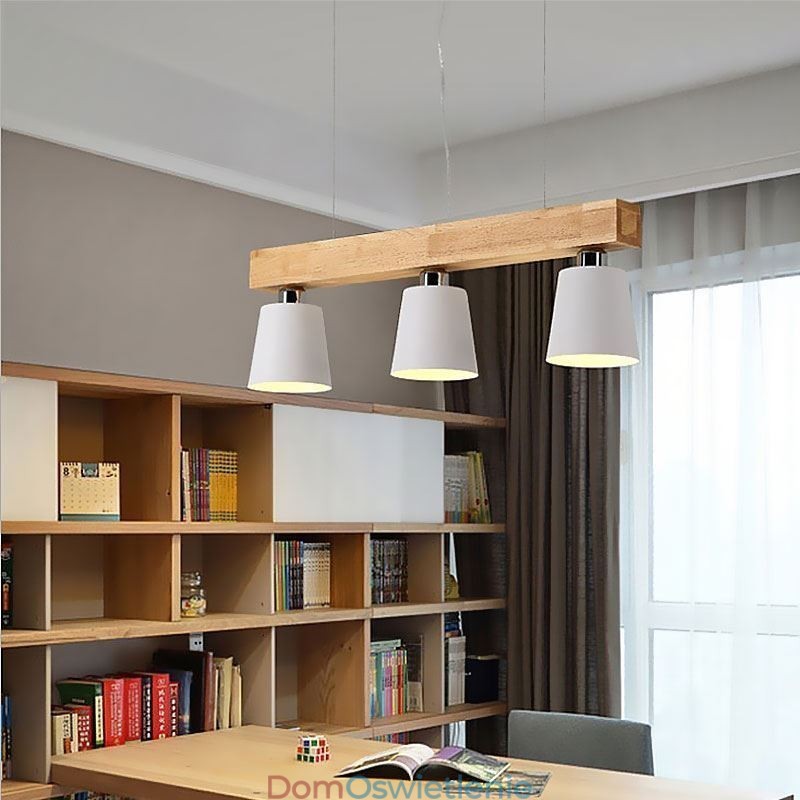 Nordic Drewniany żyrandol Unikalna prosta lampa wisząca Cafe