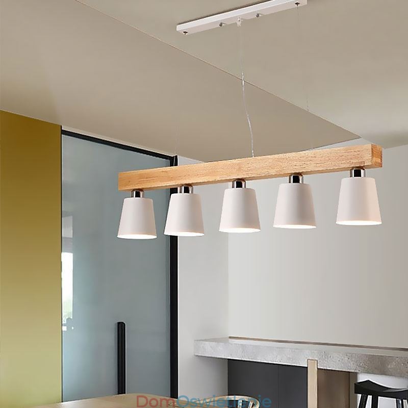 Nordic Drewniany żyrandol Unikalna prosta lampa wisząca Cafe