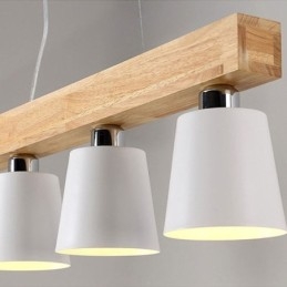 Nordic Drewniany żyrandol Unikalna prosta lampa wisząca Cafe