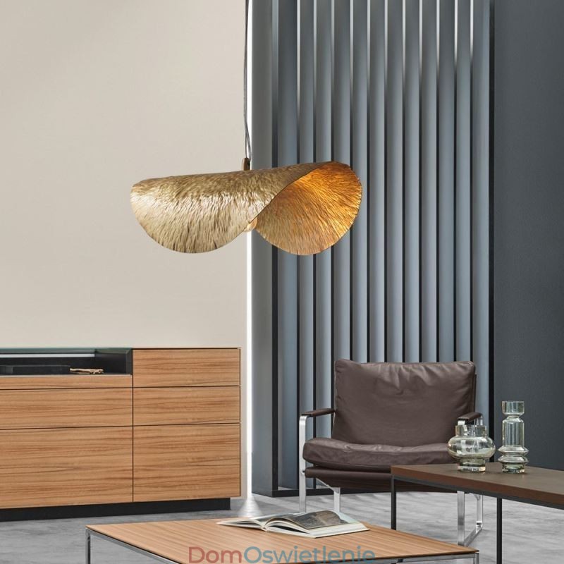 Mosiężna lampa wisząca, nowoczesna minimalistyczna lampa sufitowa w kształcie liścia lotosu