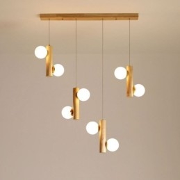 Drewniana lampa wisząca Magic Bean Cluster sufitowa lampa wyspa