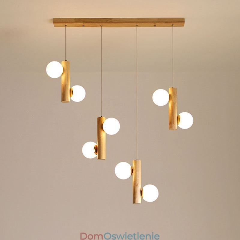 Drewniana lampa wisząca Magic Bean Cluster sufitowa lampa wyspa