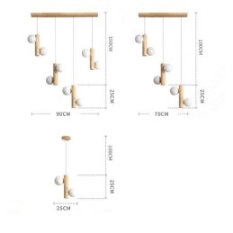 Drewniana lampa wisząca Magic Bean Cluster sufitowa lampa wyspa