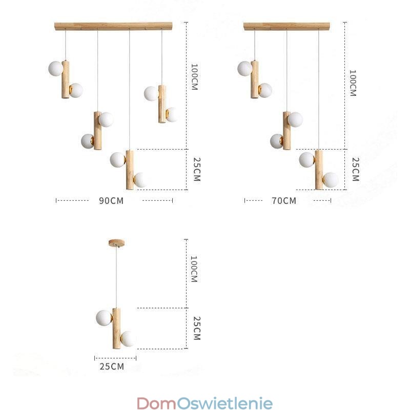 Drewniana lampa wisząca Magic Bean Cluster sufitowa lampa wyspa