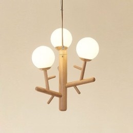 Drewniana lampa wisząca Nordic Creative