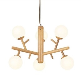 Drewniana lampa wisząca Nordic Creative