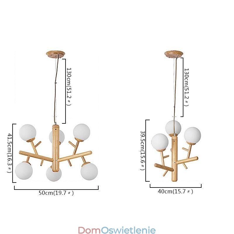 Drewniana lampa wisząca Nordic Creative