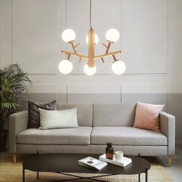 Drewniana lampa wisząca Nordic Creative