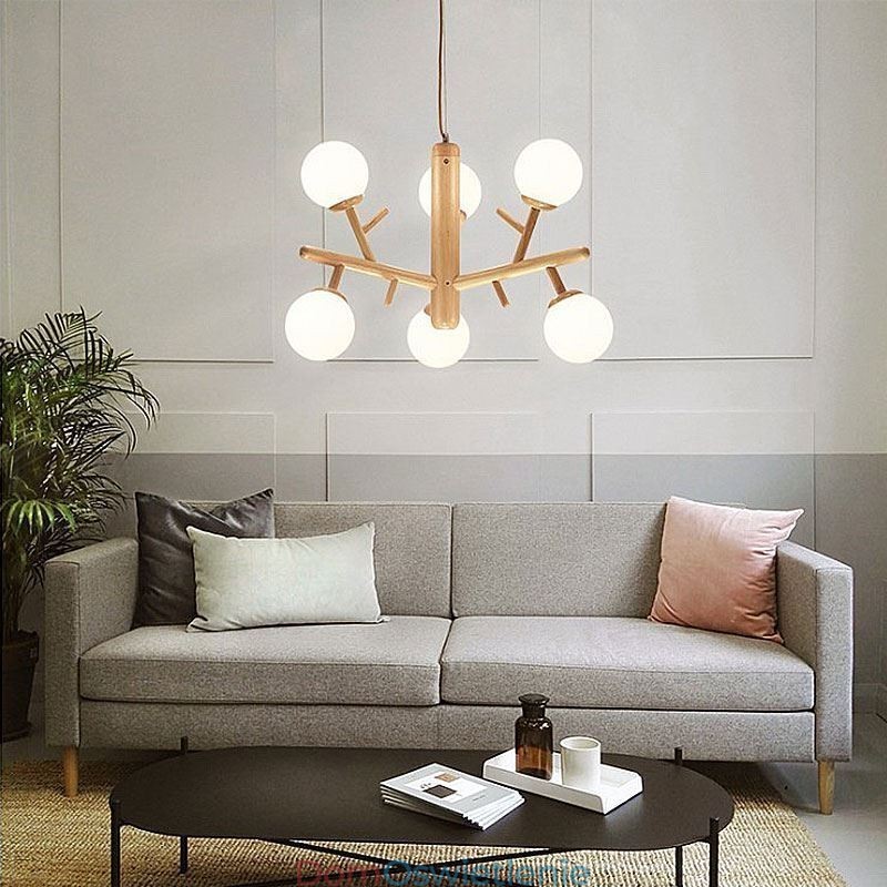 Drewniana lampa wisząca Nordic Creative