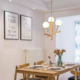 Drewniana lampa wisząca Nordic Creative