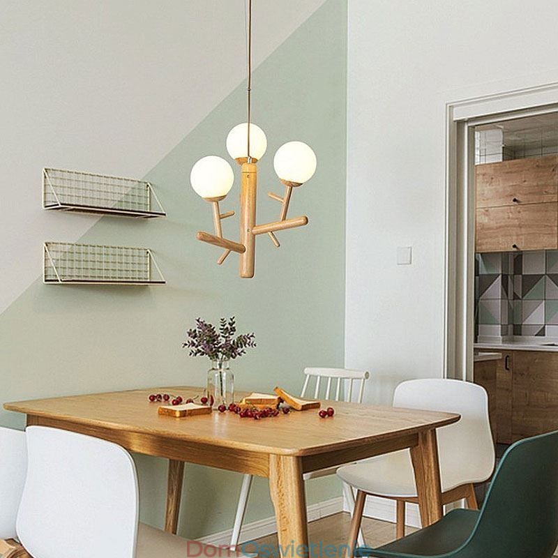 Drewniana lampa wisząca Nordic Creative