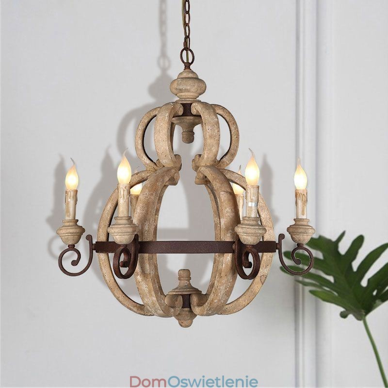 Drewniana lampa wisząca Nordic Retro lampa sufitowa