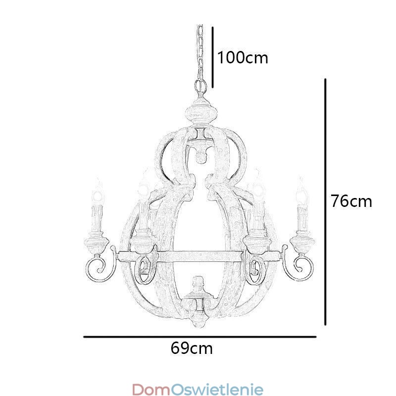 Drewniana lampa wisząca Nordic Retro lampa sufitowa