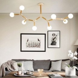 Nordic Magic Bean Wisząca lampa Kreatywne drewniane oświetlenie