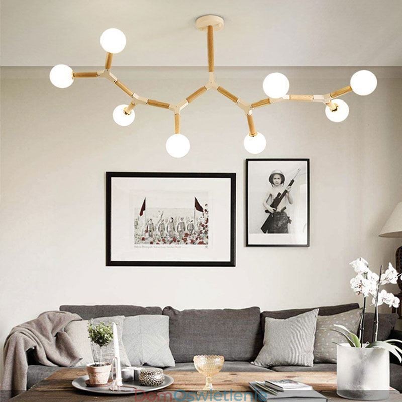 Nordic Magic Bean Wisząca lampa Kreatywne drewniane oświetlenie