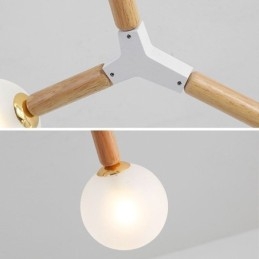 Nordic Magic Bean Wisząca lampa Kreatywne drewniane oświetlenie