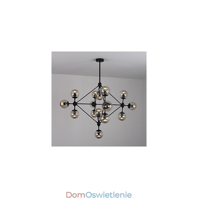 Żyrandol 15 świateł Szklane kule świetlne Retro Na zewnątrz Garaż Metal