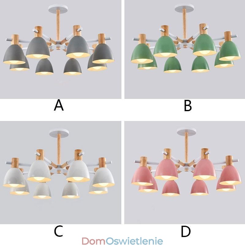 Nowoczesna prosta lampa wisząca Macaron Kreatywne oświetlenie drewniane