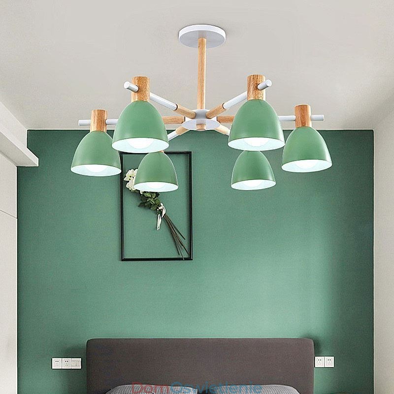 Nowoczesna prosta lampa wisząca Macaron Kreatywne oświetlenie drewniane