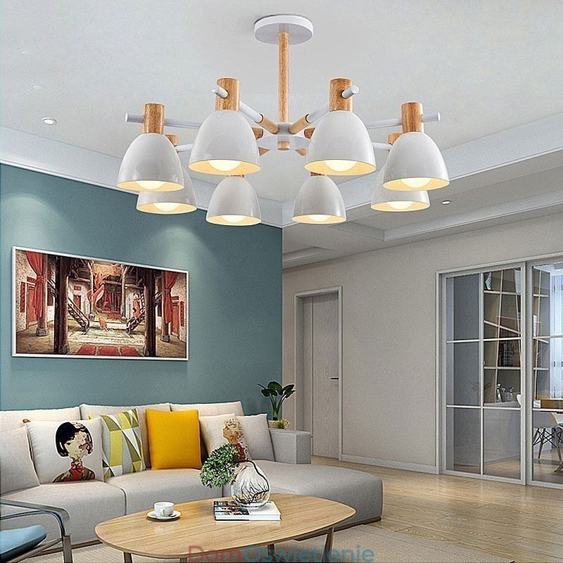 Nowoczesna prosta lampa wisząca Macaron Kreatywne oświetlenie drewniane