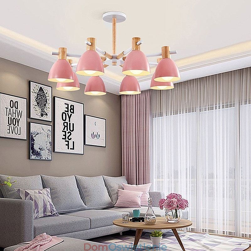 Nowoczesna prosta lampa wisząca Macaron Kreatywne oświetlenie drewniane