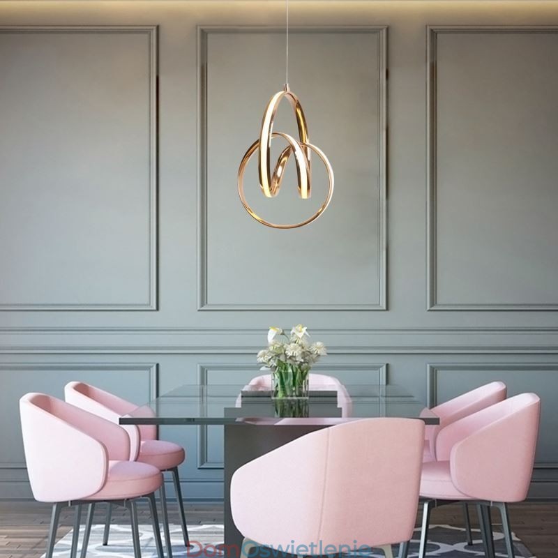 Nowoczesna minimalistyczna lampa wisząca, unikalna okrągła lampa w kształcie skrętu, wyspa