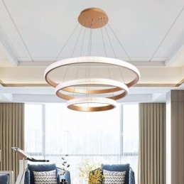 Nowoczesna lampa wisząca akrylowa 3 pierścienie lampa 80+60+40cm