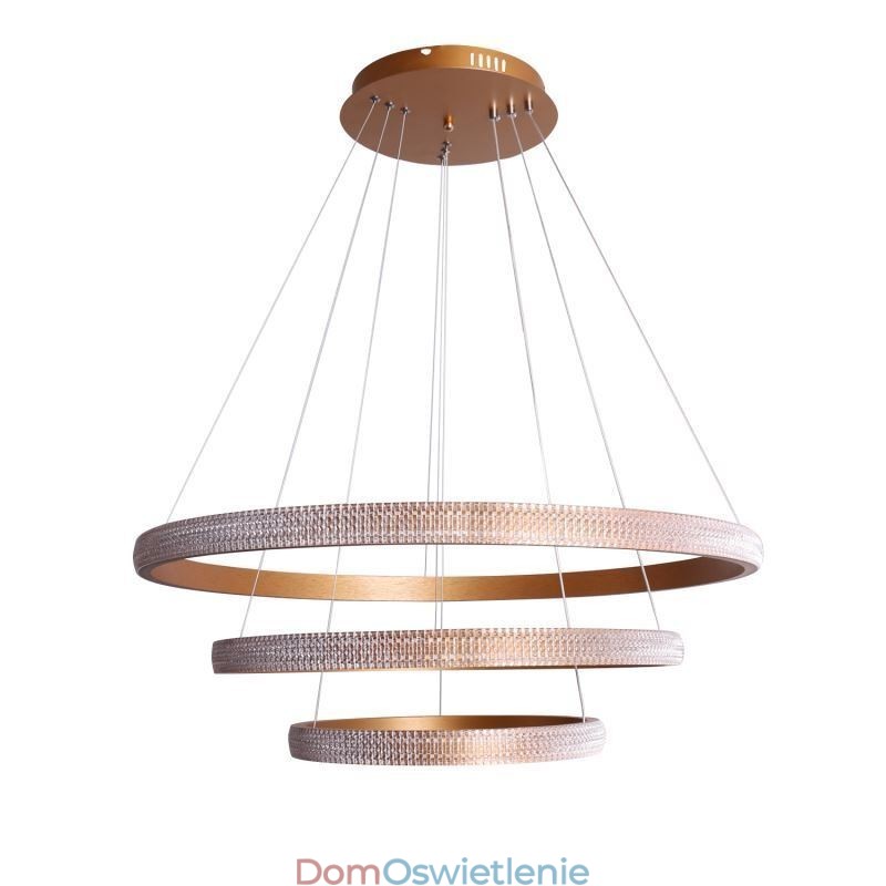 Nowoczesna lampa wisząca akrylowa 3 pierścienie lampa 80+60+40cm