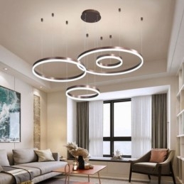 Lampa wisząca w stylu postmodernistycznym, akrylowa, w kształcie pierścienia