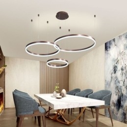 Lampa wisząca w stylu postmodernistycznym, akrylowa, w kształcie pierścienia